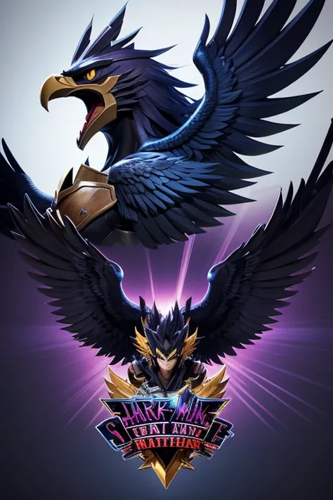 create a simple e-sports logo it doesn&#39;t have to be realistic with the name dark hawk with the yu-gi-oh theme