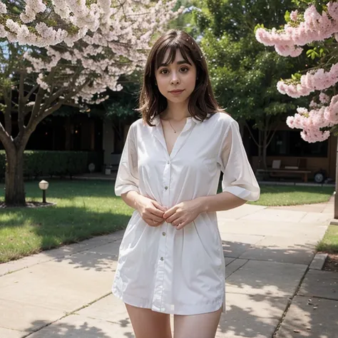 Cristin Milioti in clear weather dressed in spring clothes