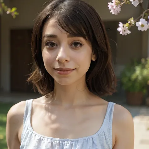 Cristin Milioti in clear weather dressed in spring clothes