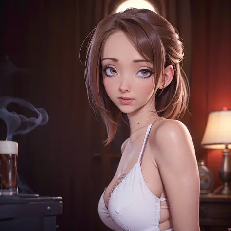 (best quality,4k,8k,highres,masterpiece:1.2),ultra-detailed,(realistic,photorealistic,photo-realistic:1.37),Faye Valentine,sultry voice,sci-fi cowboy bebop world,upscale bar,sleek futuristic design,otherworldly lighting,Faye Valentine,breathtaking beauty,f...