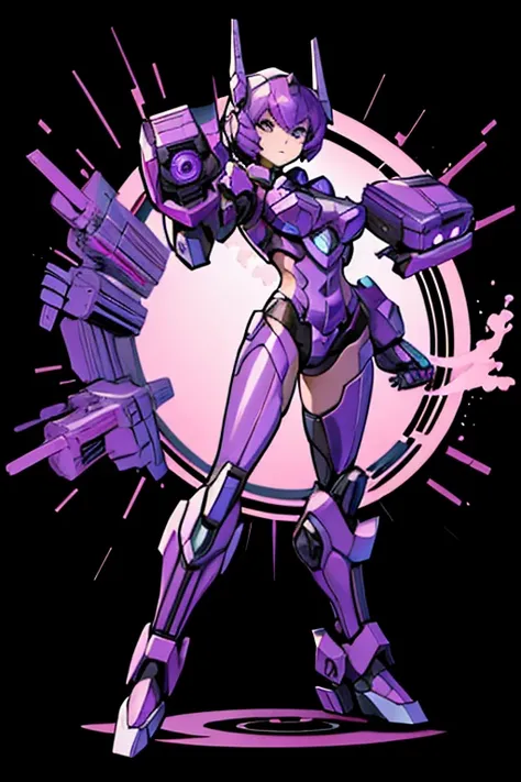 shockwave girl, decepticon girl, masterpiece, full body shot