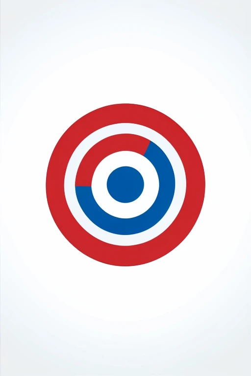 logo. vector image. red and white target. blue arrow