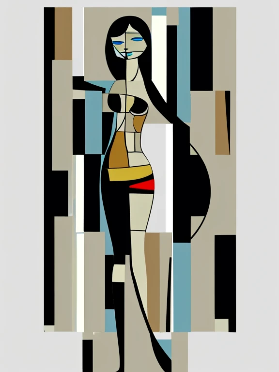 Picasso，Figure painting，Abstraction，Multilevel，Screen Split，flat style，Splicing，flat，Rich composition，Rich graphics，Block and round，hobby，work