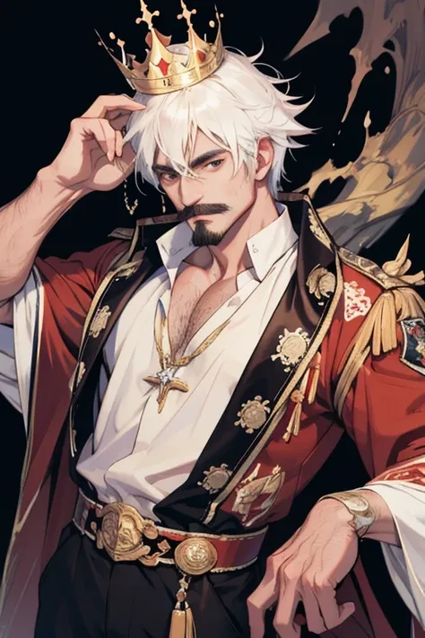 (masterpiece, ultra high res, 16k uhd, high quality),1demon king with mustache,
