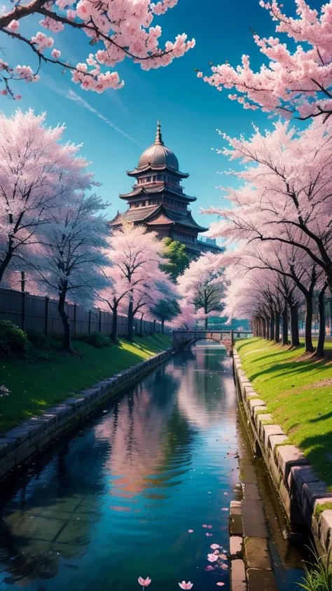 (best quality,4k,highres,masterpiece:1.2),ultra-detailed,realistic,photorealistic:1.37,scenic,temples,beautiful cherry blossoms,serene river scenery,colorful,peaceful,soft pink,serene lighting