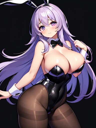 masterpiece, 最high quality, high quality, Exquisite, Little, 1 girl, young, Long bangs between the eyes, Cute face, We say, Huge Breasts, White skin, Both sides up, Long Hair, Light purple hair, Purple eyes, Shiny skin, blush, ((Embarrassing,)) (((Playboy ...