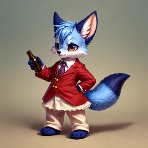 a cartoon picture of two foxes dressed in formal clothing and holding a bottle, commission on furaffinity, fursona furry art commission, furaffinity commission, fursona commission, furries wearing tails, furry art!!!, fursona art, very very beautiful furry...