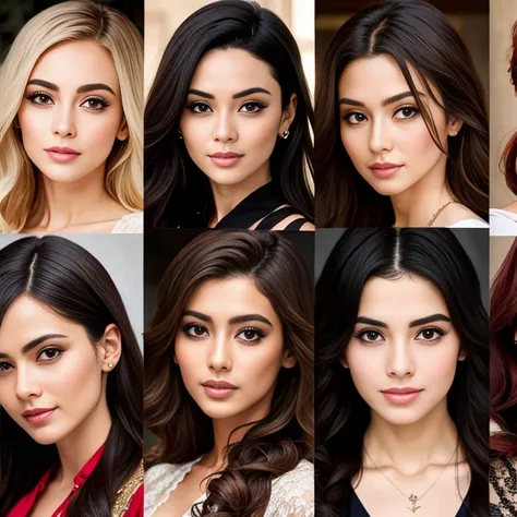 group of beautiful handsome women Lebanese focus on characters faces