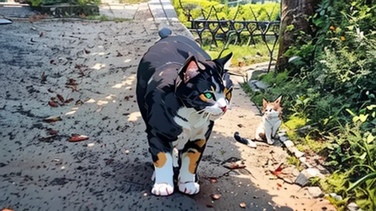 there is Cat that is walking on the sidewalk near a tree, an オレンジ色のCat, オレンジ色のCat, オレンジ色のCat, オレンジ色のCat in mid action, 東京を襲うCat, Catはオレンジ色です, Shot on Sony Alpha 9, Catは歩いている, Handsome, photo of Cat, very handsome, Catの写真, Cat, gojo satoru