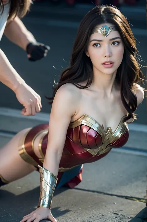 from the side,The Perfect Wonder Woman Costume,crawling on all fours,In the water,Sleeping Face,close ~ Eye,open mouth,Tired face,Facing Suffering,Face of the sky,Sleeping Face,fight with men,surrounded by men,,caught between men,Besieged by men,Entangled ...