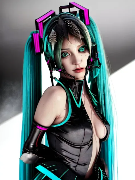 Anime, Girl, (((1girl))), (((Waifu, VOCALOID, Miku Hatsune Waifu))), What(((Long Hair, Twintails Hair))), ((Cyan Eyes eyes:1.3, Upturned Eyes: 1, Perfect Eyes, Beautiful Detailed Eyes, Gradient eyes: 1, Finely Detailed Beautiful Eyes: 1, Symmetrical Eyes: ...