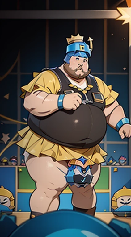 (((A fat man electric giant character from the super Cell game Clash Royale)))