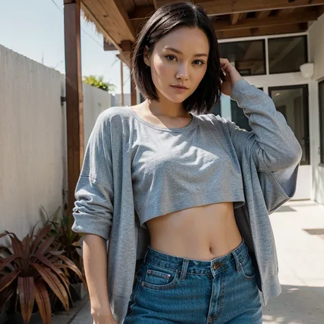 Pom Klementieff dressed in comfortable clothes