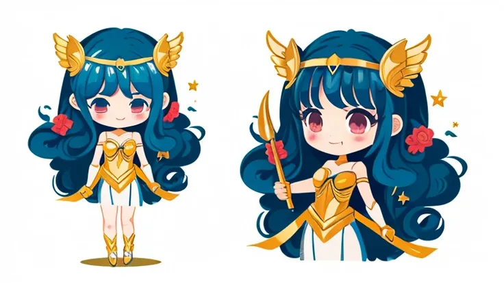 Hera in Greek Mythology,Chibi Character,An illustration