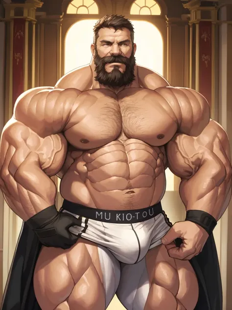 Wide medium shots, ground level camera shot, (best quality, 4k,8k, highres, masterpiece:1.2), ultra-d etailed, (realistic,photorealistic,photo-realistic:1.37).,((hyper muscular)) old man showing strong muscle in podium, black underpants , hyper muscle, hyp...