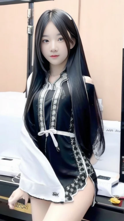 Ultra HD, The 8k quality, girl with, Very long hair, black blur dress, Detailed eyes, Front capture, unreal enginee 5, very cute bmangpor 