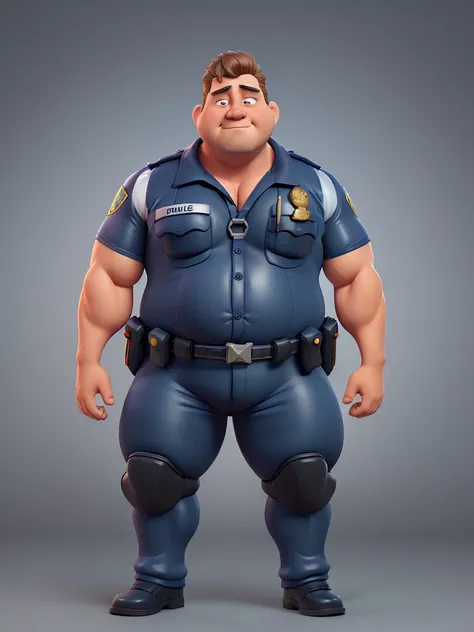 Daddy,fat body,muscle, police suit