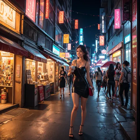 (best quality,4k,8k,highres,masterpiece:1.2),ultra-detailed,(realistic,photorealistic,photo-realistic:1.37),super cute girl,leaving the club,morning,hung over,way too small dress,torn hose,morning hair,early dawn,streets of Bangkok,soft sunlight,bokeh,chee...