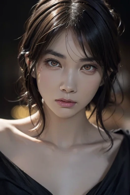 Rough Craft&#39;S Worldから来た女性のエイリアン, highly detailed artistic photography, midnight aura, Night Sky, Detailed gorgeous face, dream-like, Shine, Backlit, Glamour, Sparkling, (very detailed face and eyes:1.2), (High resolutionの光る赤い目:1.4), Perfect Anatomy, (A...