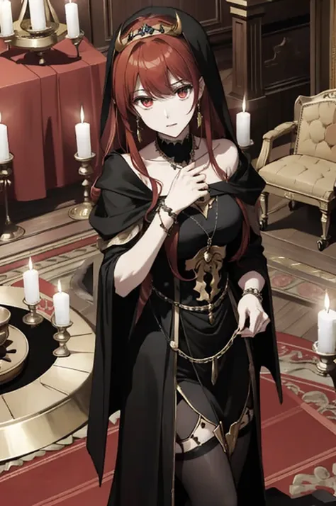 ((highest quality)), ((masterpiece)), (be familiar with), perfect face、the enchanting body of celica（fe）、red hair、the perfect pr...