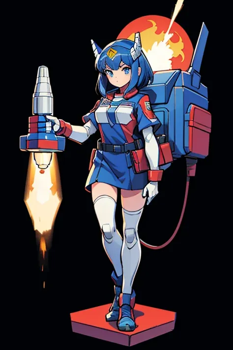 autobot girl, rocket girl, masterpiece, full body shot