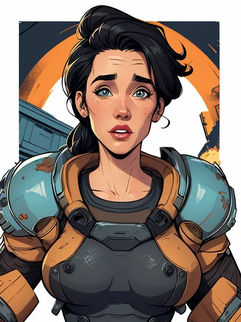 Cartoon style digital illustration Fallout 4 Haven 23 Jennifer Connelly Cartoon style digital illustration 