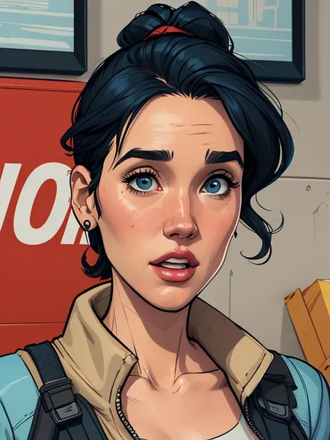 Cartoon style digital illustration Fallout 4 Haven 23 Jennifer Connelly Cartoon style digital illustration 