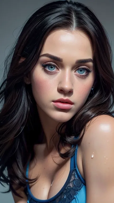 (best quality,4k,8k,highres,masterpiece:1.2),ultra-detailed,(realistic,photorealistic,photo-realistic:1.37),Katy Perry,beautiful detailed eyes,beautiful detailed lips,extremely detailed eyes and face,longeyelashes,dark hair,blue eyes,sweaty skin,lace bikin...