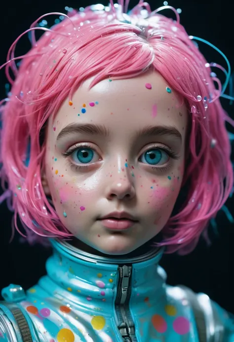 8K, ARTISTIC photogrAphy, best quAlity, mAsterpiece: 1.2), A (potrAit:1.2) Don Bluth Style  ASTRONAUT nude pink Toon Doll, full body RAW candid cinema, cyan hair, 16mm, color graded portra 400 film, remarkable color, ultra realistic, sad admosphere, dark l...