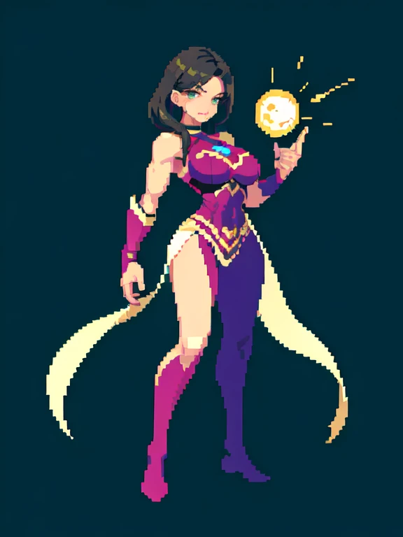 (masterpiece, top quality, best quality), pixel,pixel art,1female,super hero,big chest ,full body, 
 