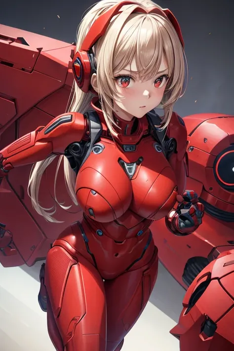 1girl,big chest,red robot suit,full body,4k,8k,hd,ultra hd,detailed,