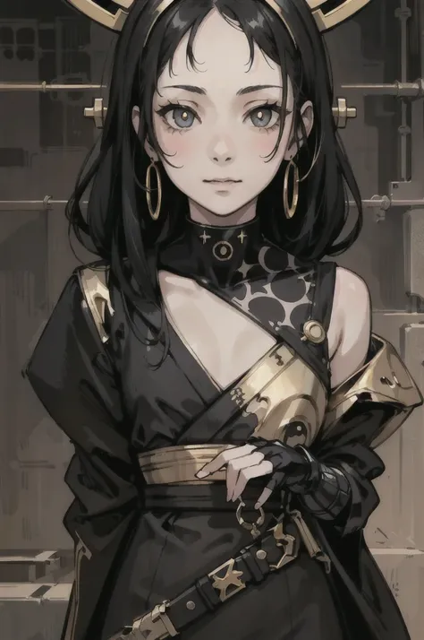 (High resolution), (Ultra delicate), (clear), Realistic，((A girl with black hair and gold inner color)).((cyber punk)），face，Skin realism、A fusion of Japanese style and the near future、Black pupil