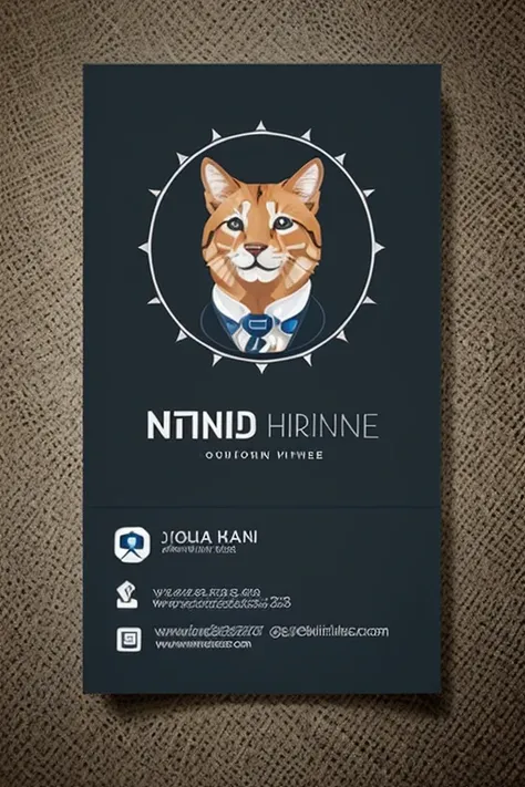 Design a captivating business card for a compassionate veterinarian using innovative AI technology. Incorporate imagery of adorable animals alongside professional veterinary symbols to showcase expertise and care. Remember to include essential contact deta...