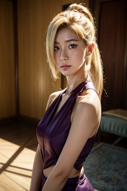 Real life adaption of this character,Asian teen beauty , realistic same hair, realistic outfit, realistic light, realistic shadow, hyper realistic, realism, realistic background,(photorealistic:1.2). Ino / Ino Yamanaka (Ino Yamanaka) / [Boruto: Naruto Next...