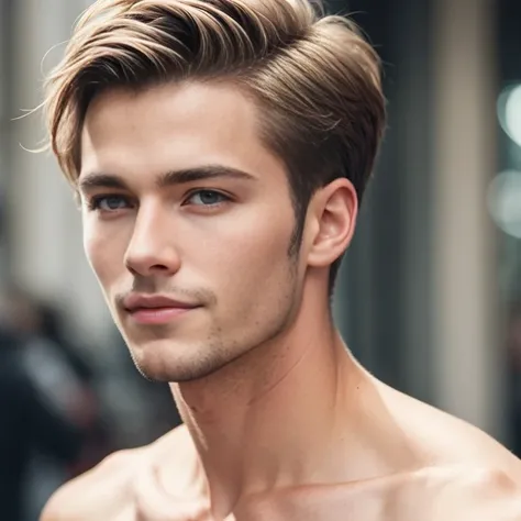 a heartthrob men german short hair  focus on the face  