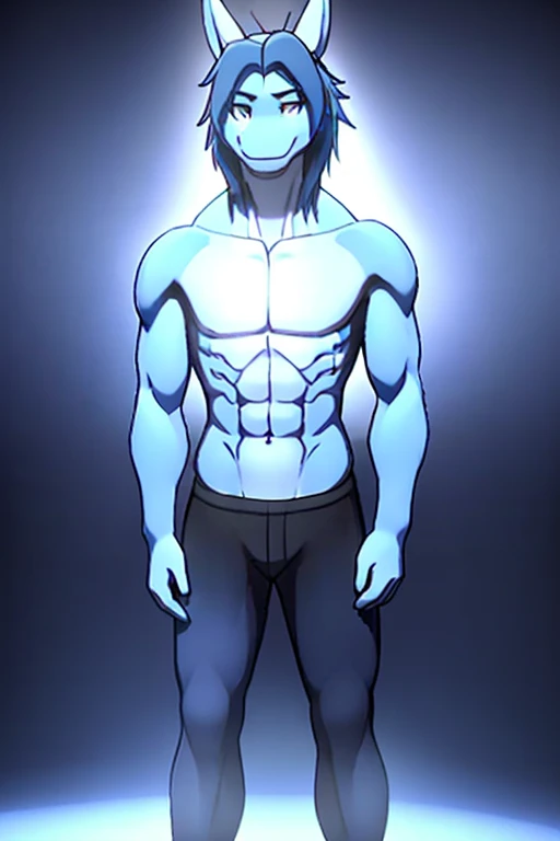 (((full body ace light blue fur with dark blue hair , 3d realistic Ray tracing lighting style animated background from a anime))) , day, sexy, sensual, detailed, uploaded to e621, beautiful and detailed portrait of an anthropomorphic, (((ainme male ))) upl...