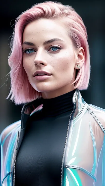 Margot Robbie (RAW, analog, Nikon Z 14mm ultra-wide-angle lens, award-winning glamour photography, ((best quality)), ((masterpiece)), ((realistic)), skin pores, subsurface scattering, radiant light rays, high-resolution, detailed facial features, high deta...