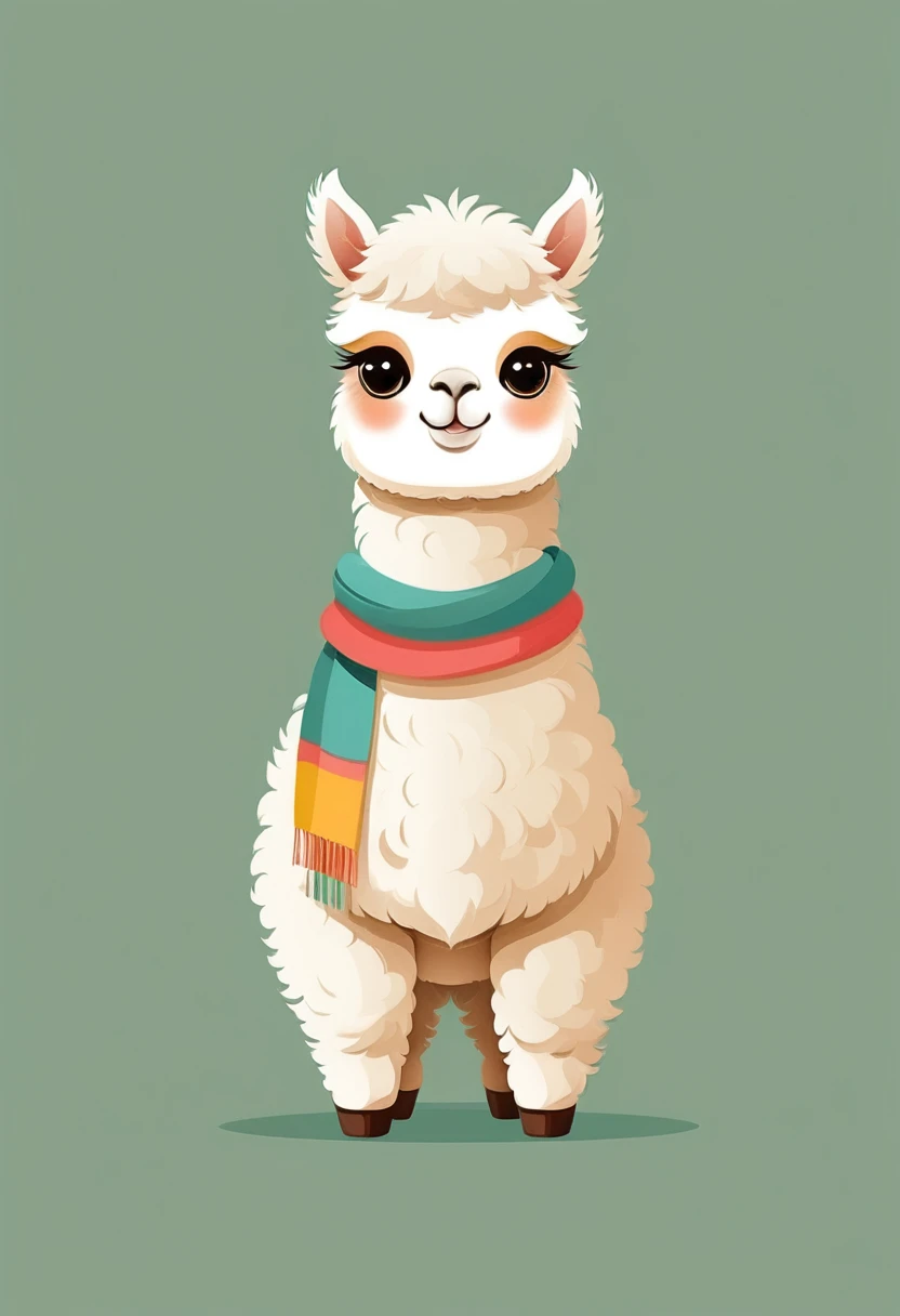    Vector art minimalist logo illustration cute alpaca(Toute)Vector Art Types, detailed, Beautiful artistic rendering in clean minimalist cartoon style