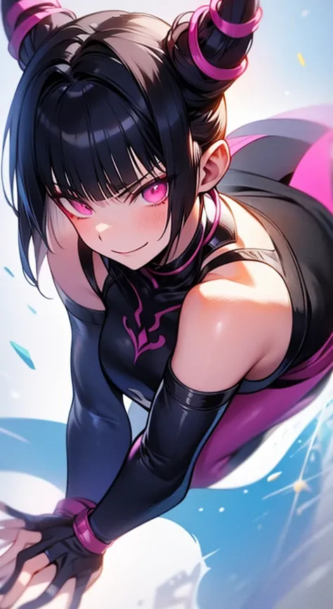 Juri Han, street fighter(master part, best quality, ultra-detalhado, Melhor sombra), (Antecedentes detalhados, Olhando para o Viewer, Serious, irritado), Rosto detalhado, (best ilumination), ((Cinematic light)), colorido, hiper detalhe, dramatic light, det...