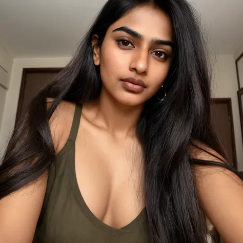 Instagram photo of an Indian-Australian, 21 years, Sleek black hair, straight cascade, deep brown eyes, expressive, captivating, thick eyebrows, heart-shaped face, defined cheekbones, warm olive complexion, full lips, naturally rosy, 