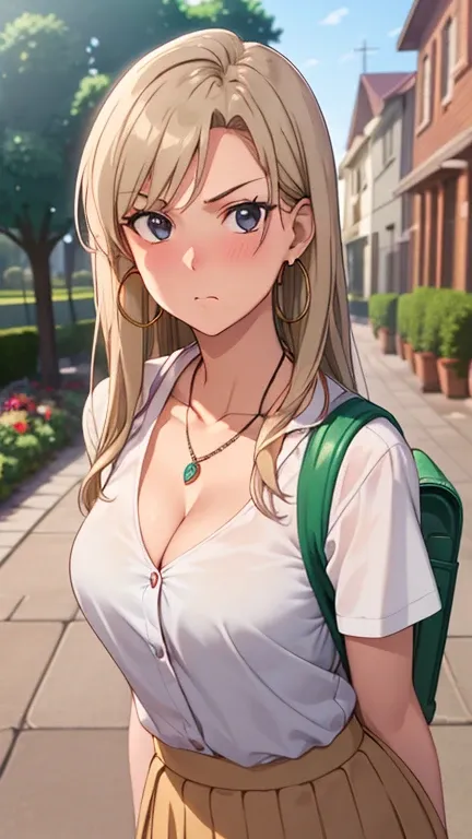 masterpiece, best quality, high resolution, UHD, RTX, pixel perfect, depth of field, 4k, highly detailed, 1 girl, single, solo, beautiful anime girls, beautiful art style, anime characters, long hair, open bangs, middle hair bangs part, dark blonde hair, b...