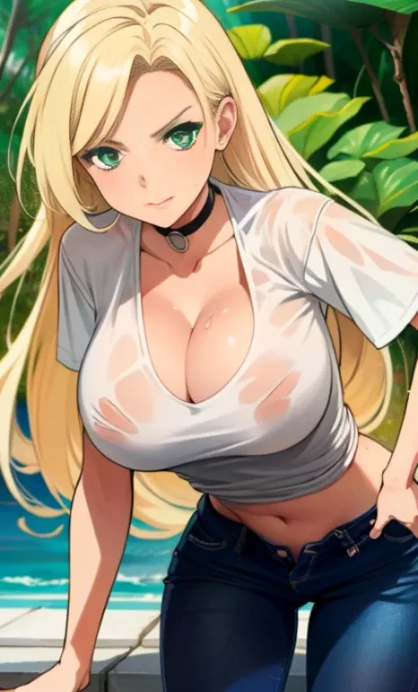 8k, Obra maestra, extremely magnificent view, CG high details, 8k, Ultra high resolution, (style of Akame Ga Kill!), BREAK, face with a lot details, eyes details, perfect anatomy, super detailed skin, (dynamic angle, pose casual:1.2), wet t-shirt, big brea...