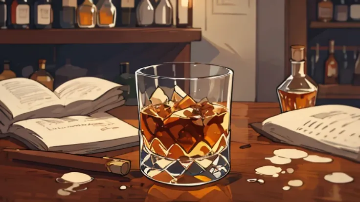 Whiskey glass illustration