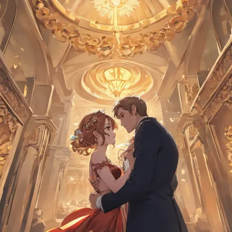 ((Highly detailed CG unity 8k wallpaper)), Roman Emperor Constantine the Great and a beautiful woman named Serdica, beloved by the Roman Emperor Constantine the Great. A happy couple. Rose、Gypsophila、Cute flowers、An eternal bond of love. Mutual affection. ...