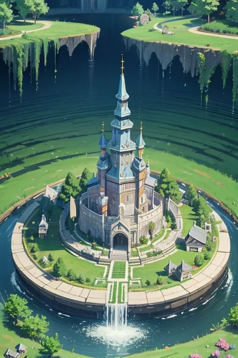 fantasy world, estilo isekai de anime, aldea en las montaras, estilo pixel art