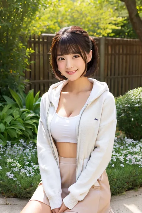 (masterpiece:1.4), (8K, Photorealistic, Raw photo, Best image quality: 1.4), Japanese female university student、(Random hairstyle:1.2)、Cleavage:1.2、Super detailed face、Eye for details、double eyelid、Chest to chest、Beautiful woman:1.4、Light brown hair、highes...