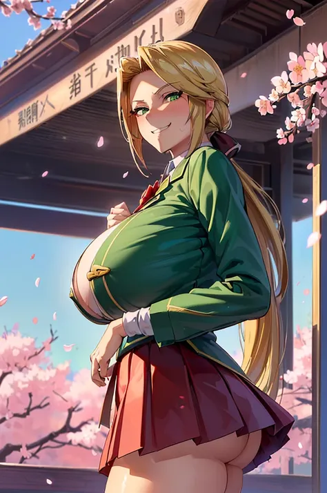 8K(A sloppy smile, the face we are looking for, Mischievous face:1.9)8K(((((handing over a love letter:1.1)))))((woman,Huge , (Huge breasts:1.8),Are fat,とても唇が赤いHuge breastsを強調,Big Ass,Narrow waist,Long legs,Green Eyes立っている)) 8k((((Anime Style),(The facial ...