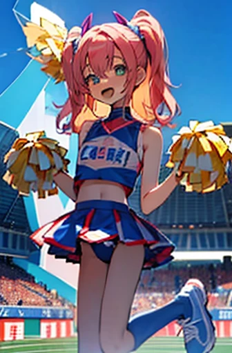 anime girl in cheerleader outfit holding pom poms, cheering, ecchi anime style, at pixiv, , rei hiroe, ecchi, pixiv, high quality fanart, zerochan art, clean anime art, cel shaded anime, commission for high res, sakimi chan, fullbody commission for, offici...