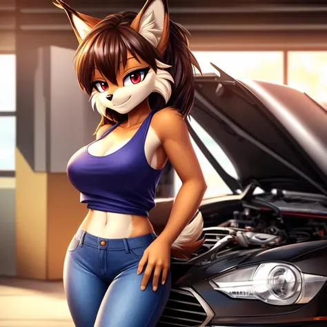 ((masterpiece)), studio quality, highly detailed, extreme detailed, high quality, max detailed, anime, masterpiece, soft lighting, very detailed, detailed background, HD, intricate details, highlights, detailed shadows, anime, mobian, 1girl, lynx, attracti...