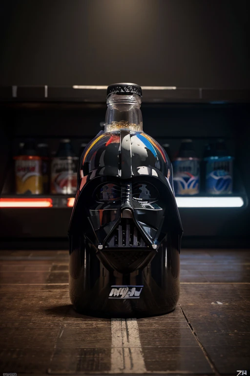 "Prolific conceptual art piece showcasing Darth Vader crafted from an array of Coke and Pepsi bottle caps in a vibrant and dynamic style. High-resolution 4k HDR 300DPI, square orientation, detailed and artistic execution." --s 150 --ar 1:1 --c 5